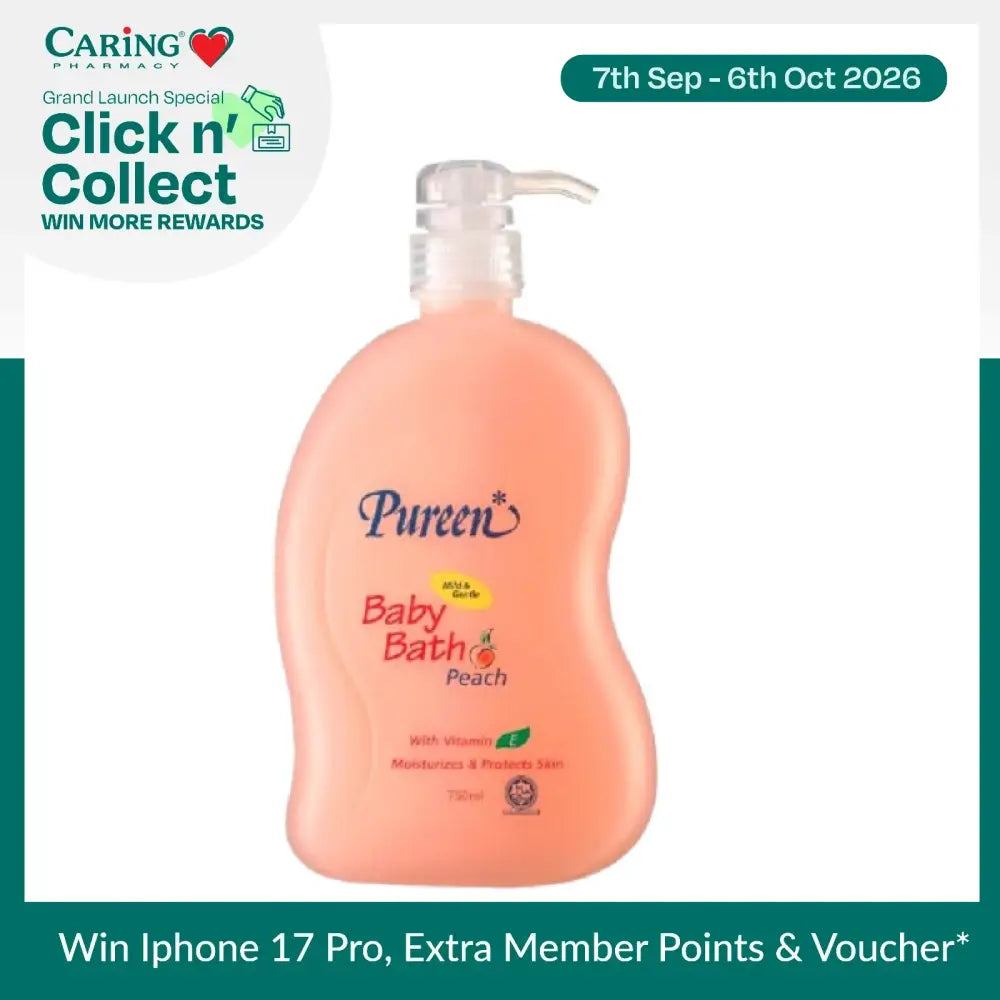 PUREEN BABY BATH MILD & GENTLE PEACH 750ML