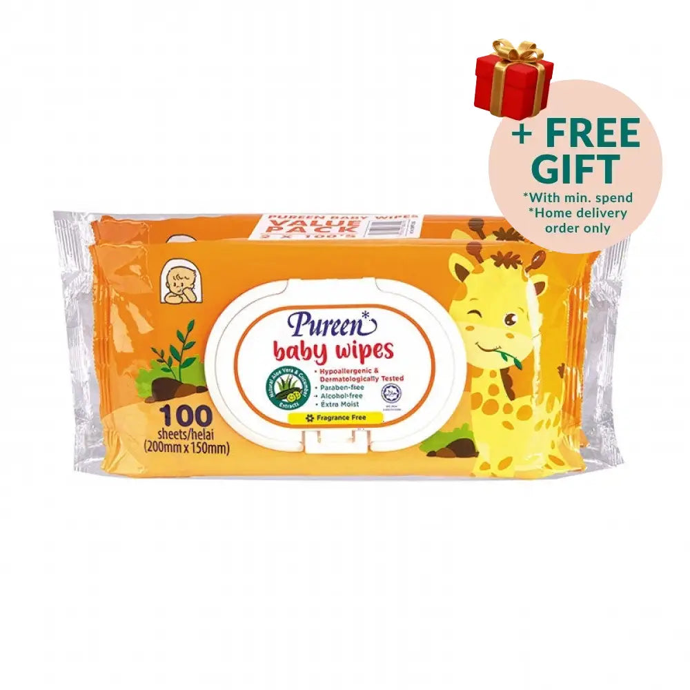 PUREEN BABY WIPE FRAGRANCE-FREE 100SX2