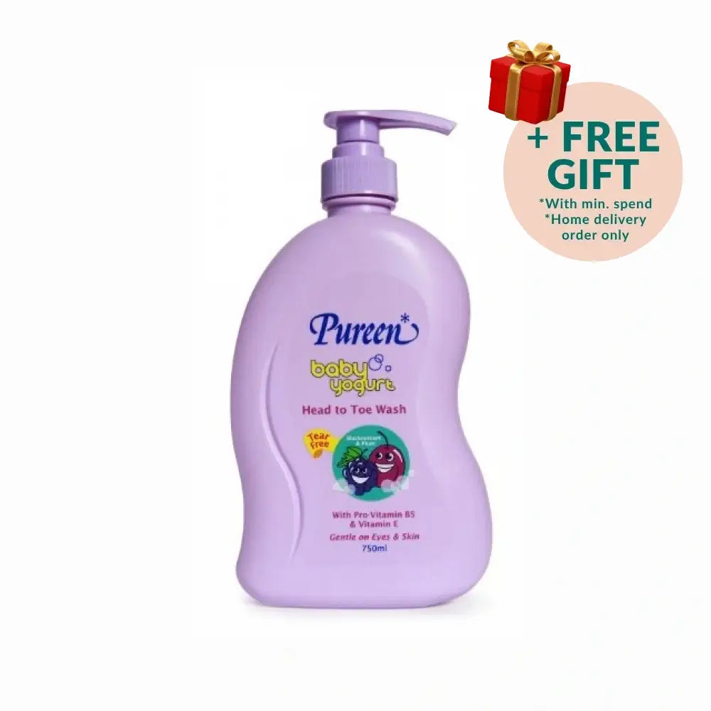 PUREEN BABY YOGURT HEAD TO TOE WASH BLACKCURRANT & PLUM 750ML