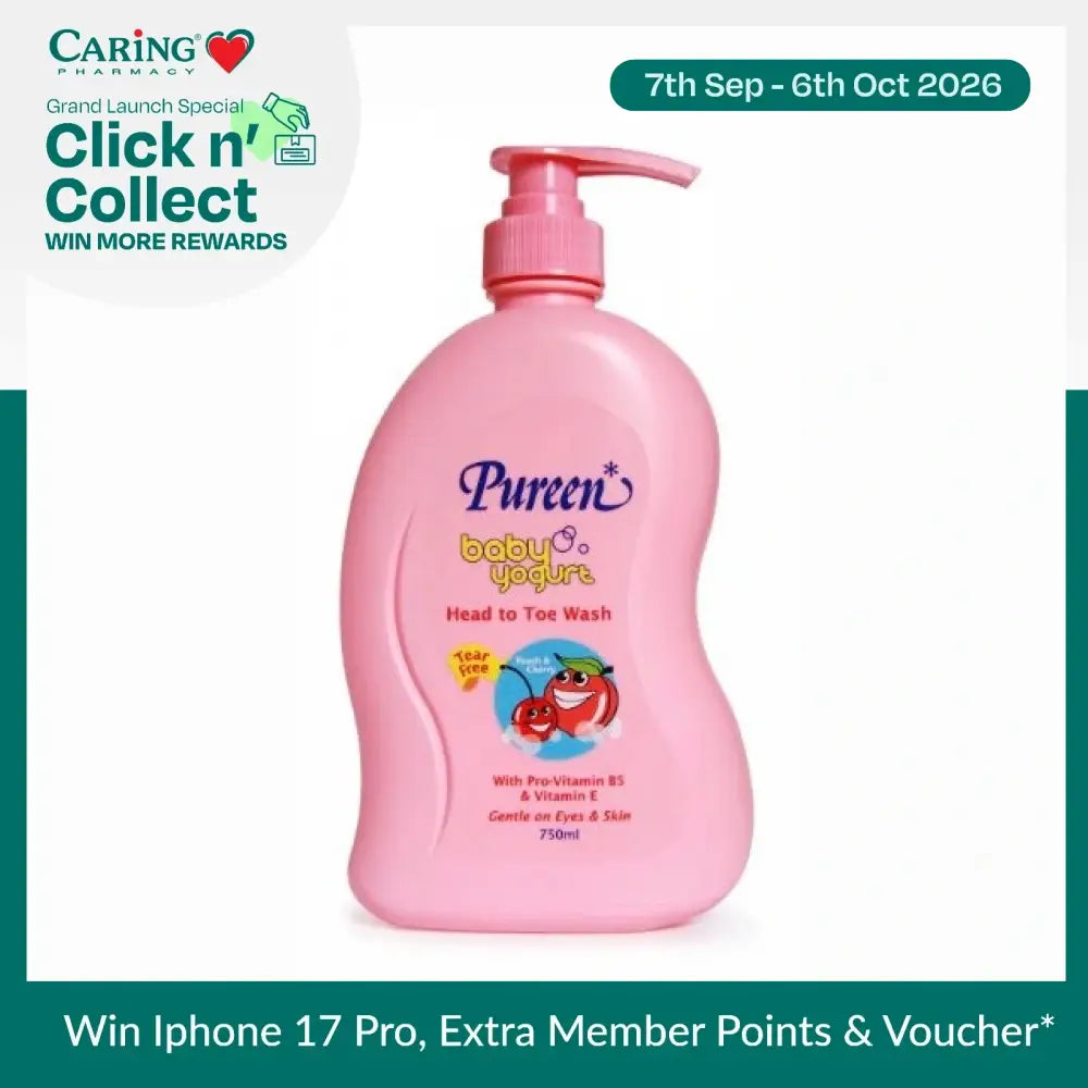 PUREEN BABY YOGURT HEAD TO TOE WASH PEACH & CHERRY 750ML