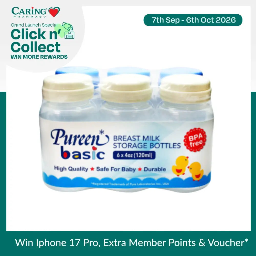 PUREEN BREAST MILK STORAGE BOTTLE 120MLX6 (BBF-28)