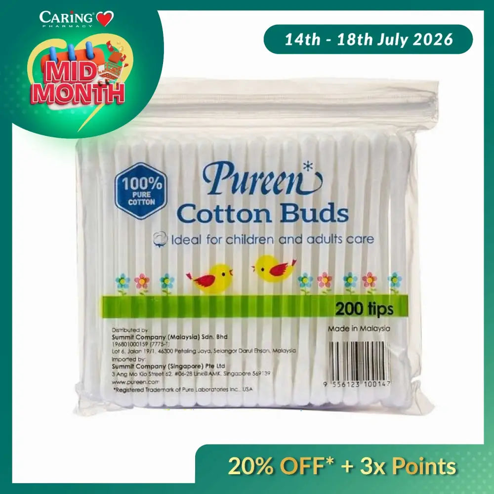 PUREEN COTTON BUDS POLYBAG 200S