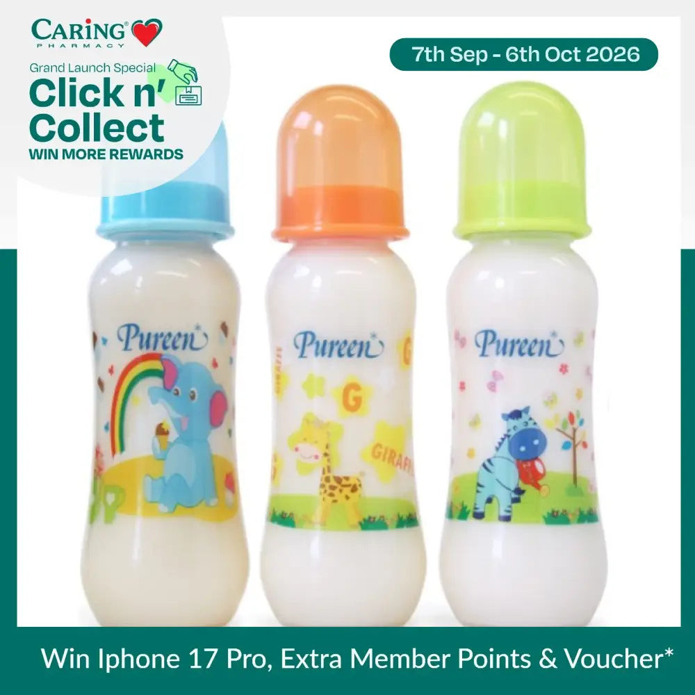 PUREEN FEEDING BOTTLE (3X8OZ) WITH PRINTING (FBP-3)