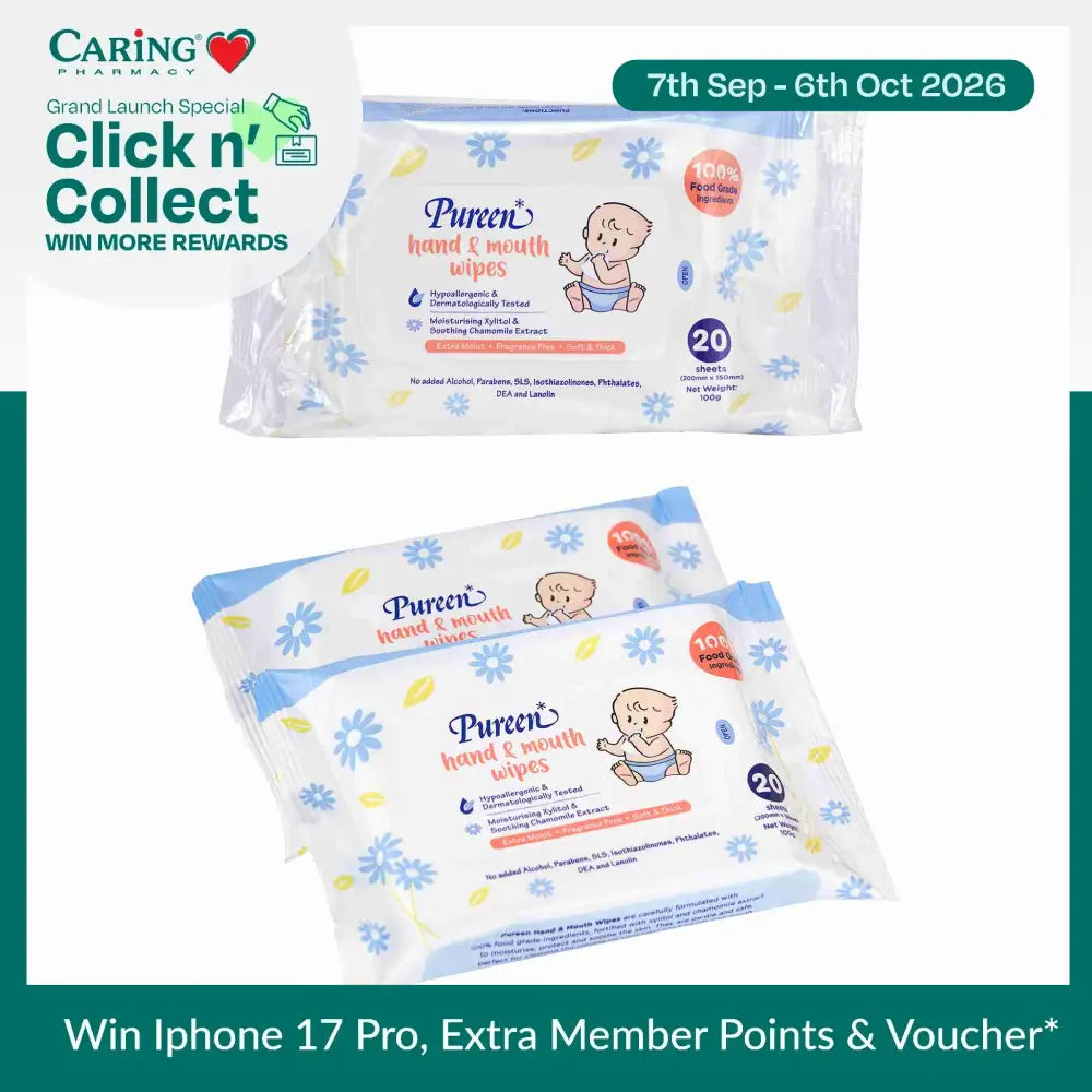 PUREEN HAND & MOUTH WIPES 20SX2