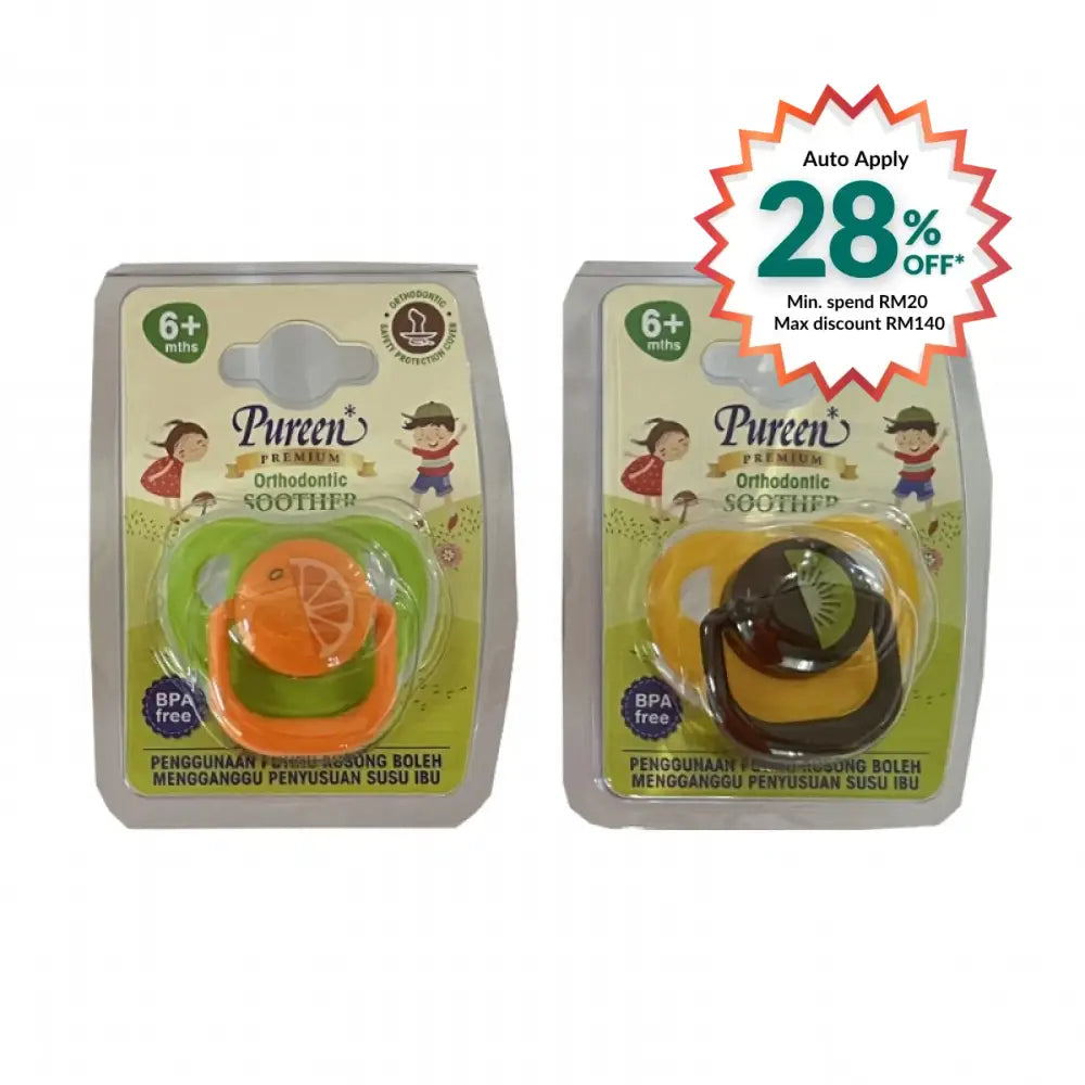 PUREEN PREMIUM ORTHODONTIC SILICONE SOOTHER (6MONTHS+)