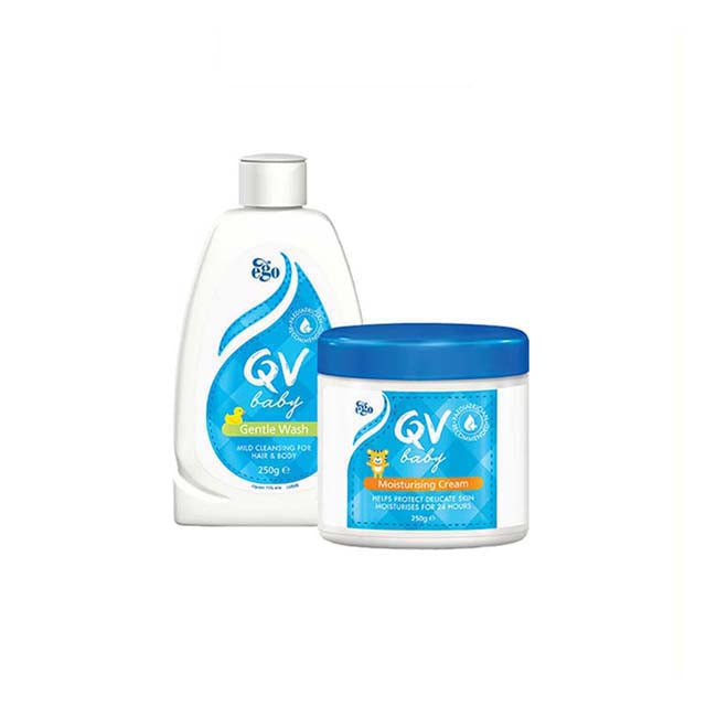 QV Baby Gentle Wash and Moisturizing Cream value pack for gentle skincare for babies
