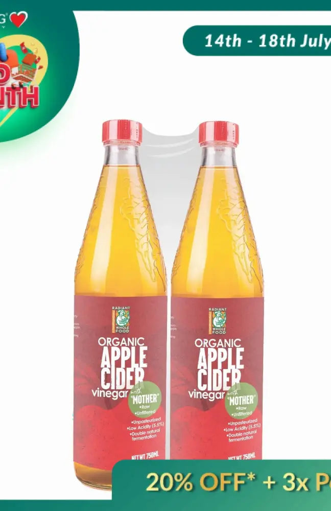 RADIANT ORG APPLE CIDER VINEGAR 750ML 2S