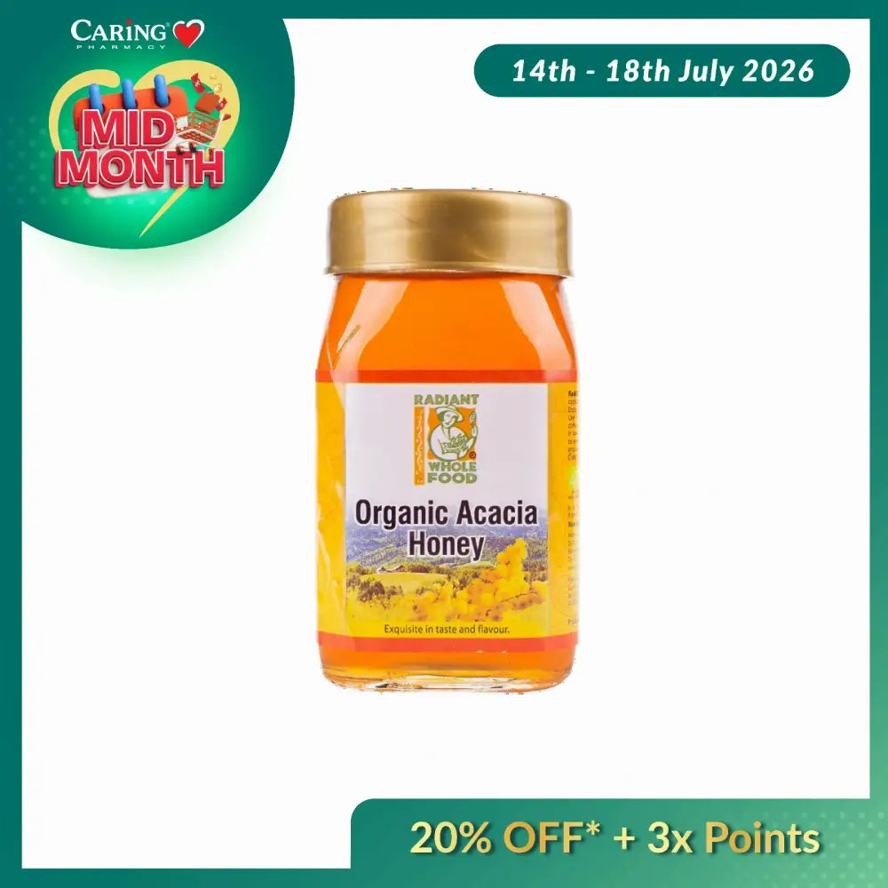 RADIANT ORGANIC ACACIA HONEY 500G