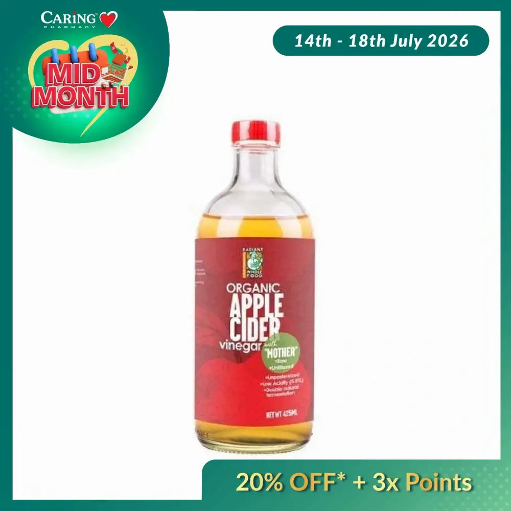 RADIANT ORGANIC APPLE CIDER VINEGAR 425ML