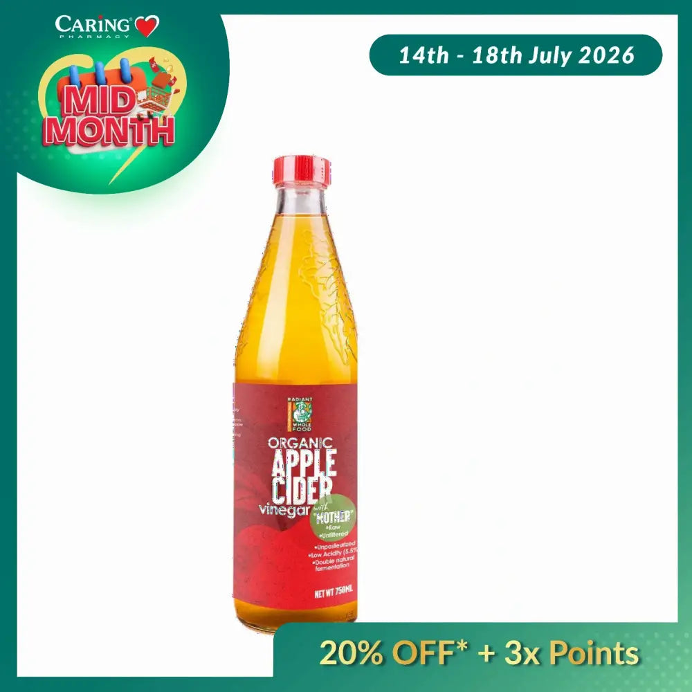 RADIANT ORGANIC APPLE CIDER VINEGAR 750ML
