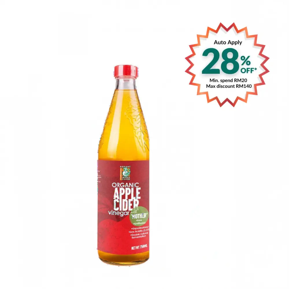 RADIANT ORGANIC APPLE CIDER VINEGAR 750ML