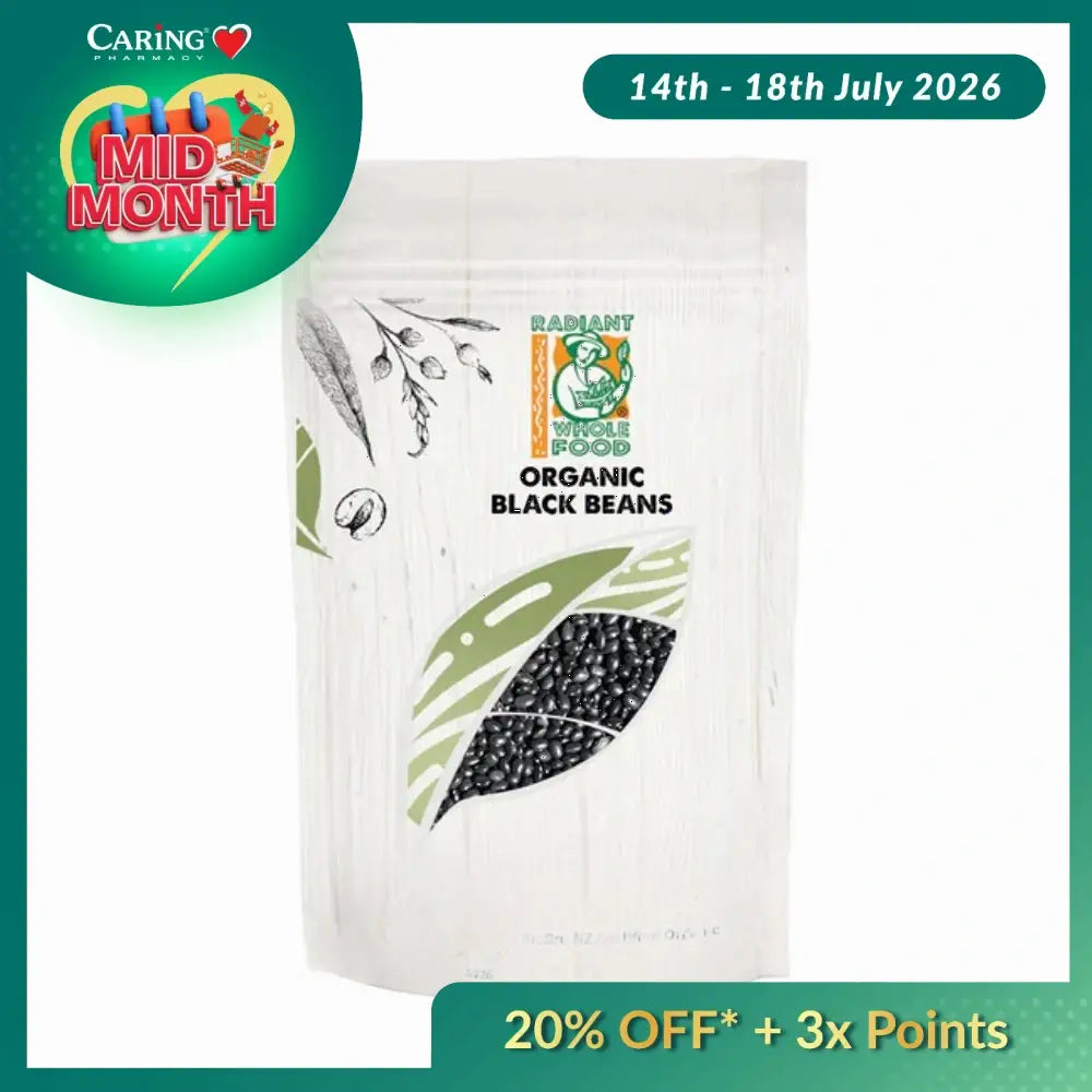 RADIANT ORGANIC BLACK BEANS 500G