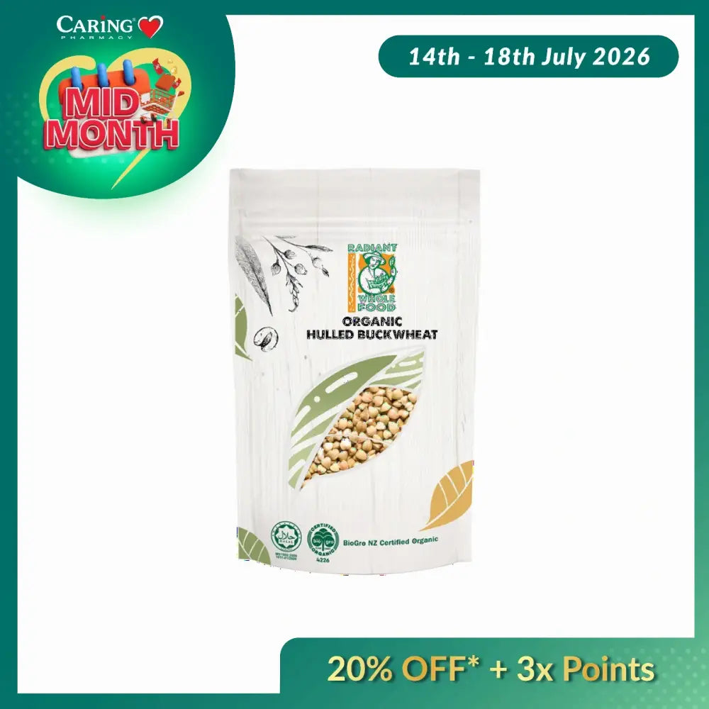 RADIANT ORGANIC HULLED BUCKWHEAT 500GM