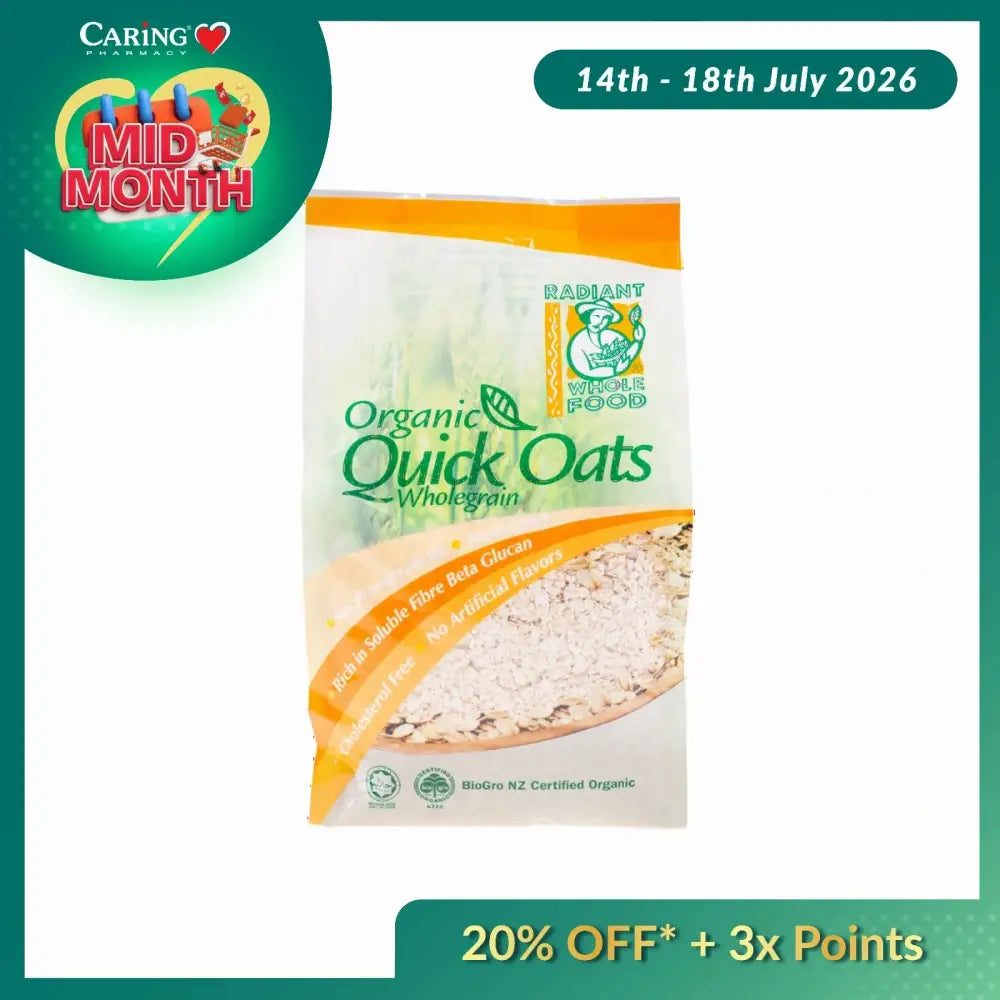 RADIANT ORGANIC QUICK OATS 500G