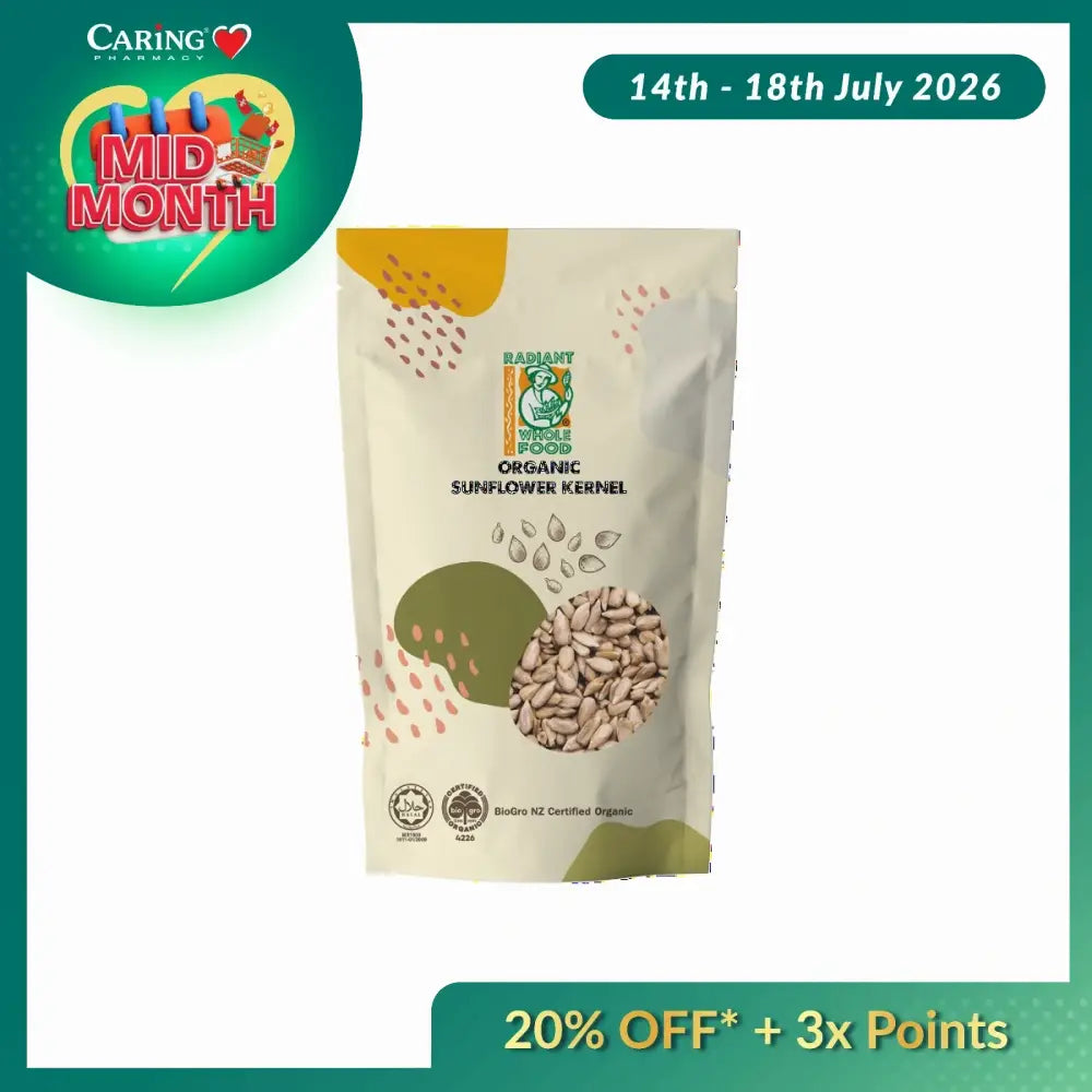 RADIANT ORGANIC SUNFLOWER KERNEL 200G