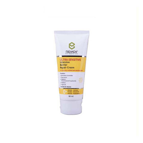 REMDII Ultra Sensitive Barrier Repair Cream in a 50 ml tube for skin protection and moisture retention