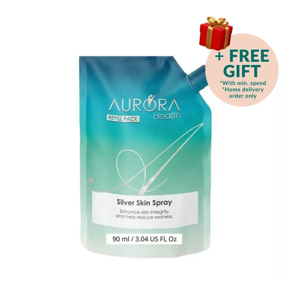 REMDII Silver Skin Spray Refill Pack in 90 ml pouch for enhancing skin integrity and reducing redness
