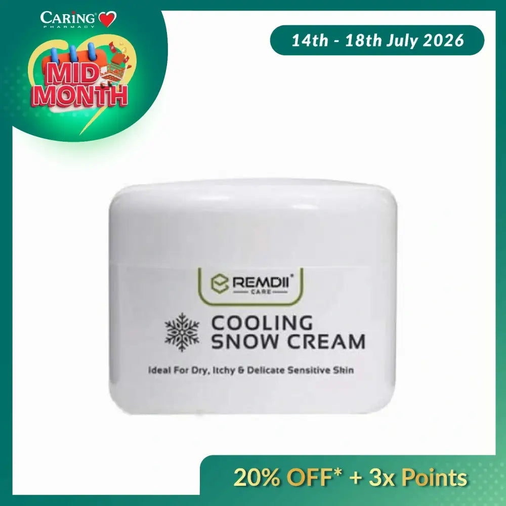 REMDII Cooling Snow Cream in a white container for dry, itchy, and delicate sensitive skin