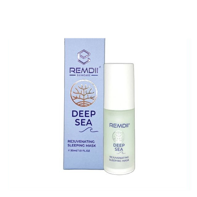 REMDII Deep Sea Rejuvenating Sleeping Mask in a 30ml bottle with a blue box packaging