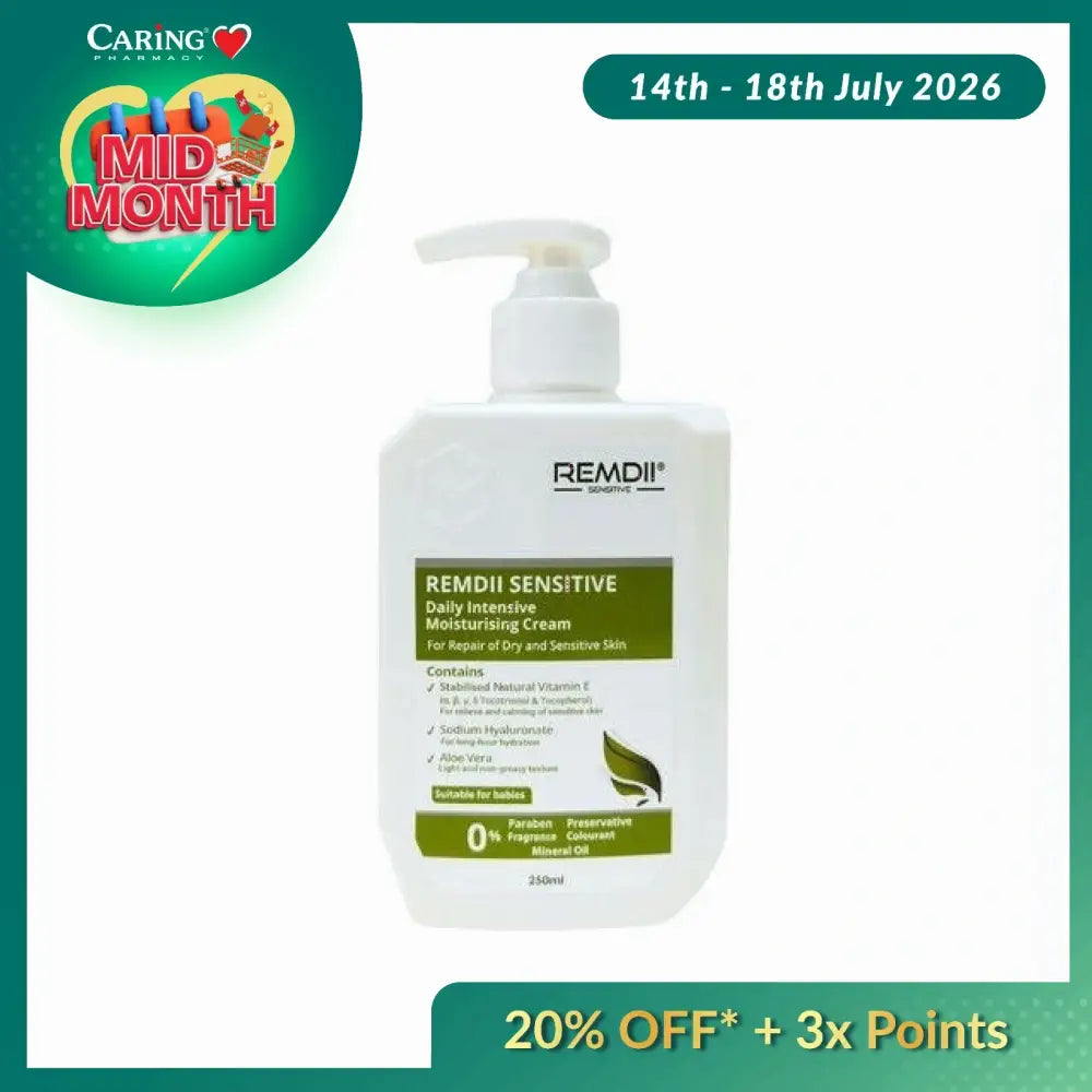 REMDII intensive moisturizing cream in a pump bottle for repairing dry and sensitive skin