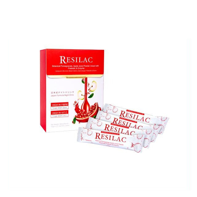 ETERNAL WISE RESILAC supplement sachets with pomegranate and apple juice for health support