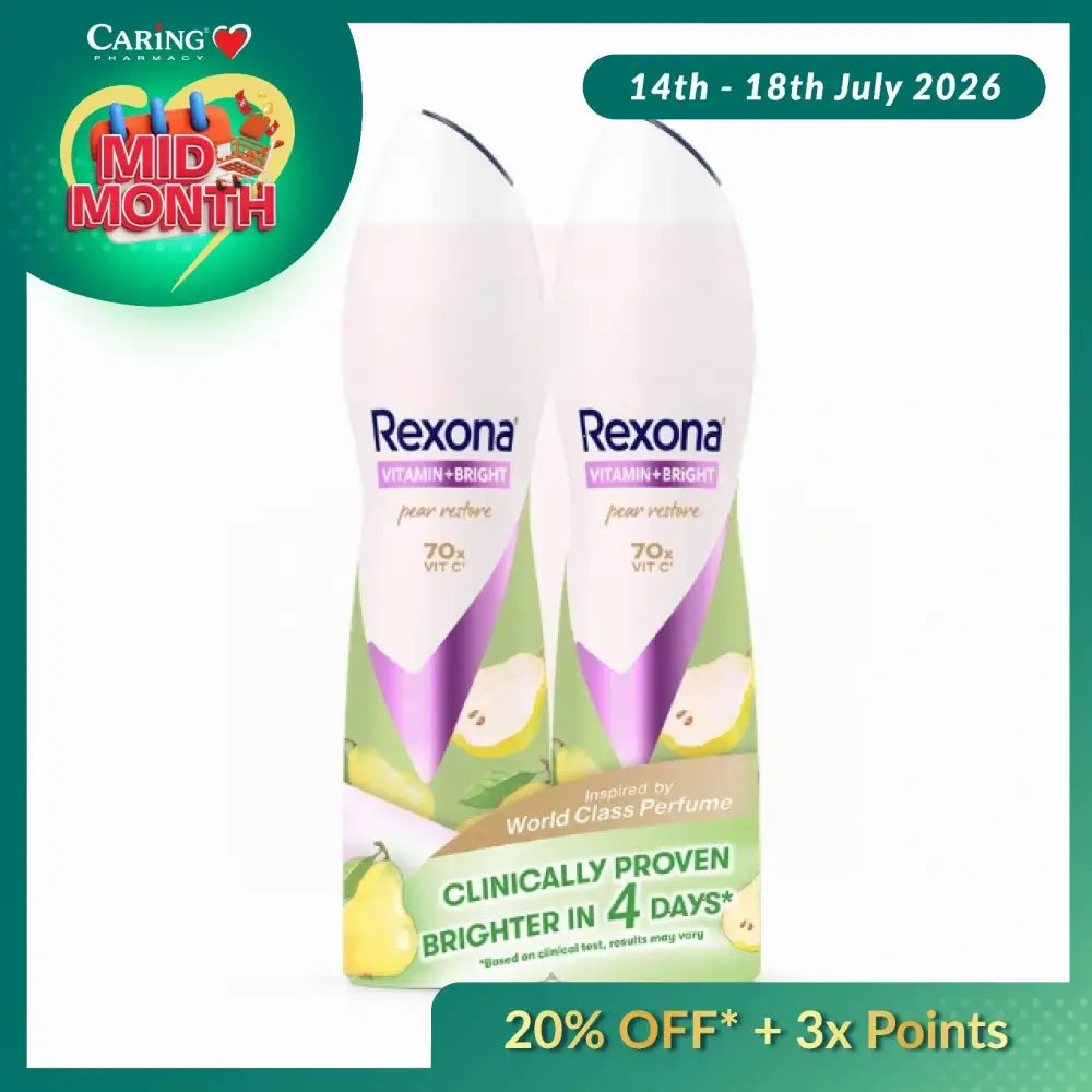 REXONA WOMEN DEODORANT SPRAY PEAR RESTORE 135ML 2S