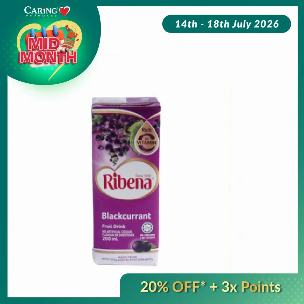 RIBENA BLACKCURRANT FRUIT DRINK 200ML