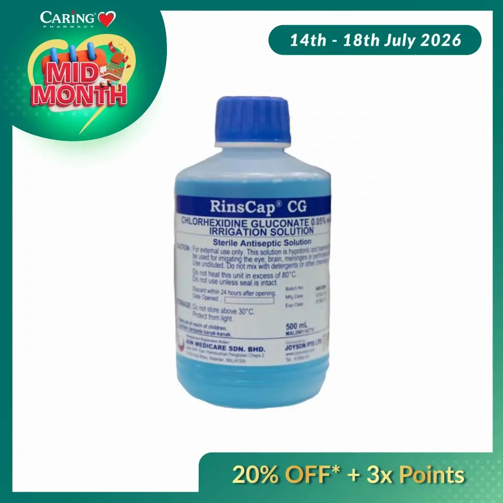 RINSCAP CHLORHEXIDINE GLUCONATE 0.05% IRRG 500ML