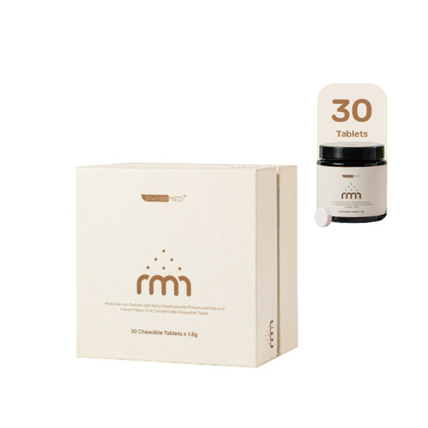 SWISSMED NMN chewable tablets in a box of 30 for energy and anti-aging support