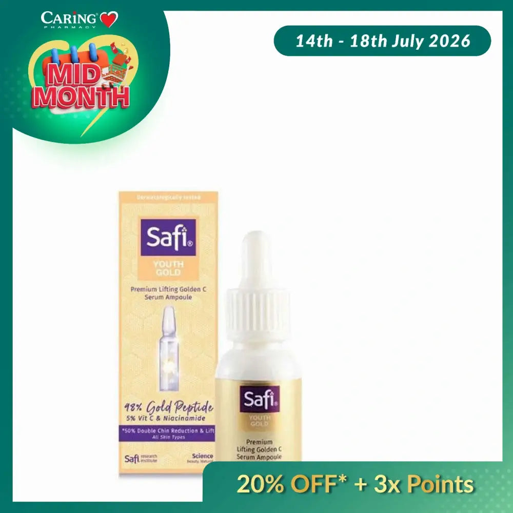 SAFI YOUTH GOLD ADVANCED FACE AND EYE AMPOULE 15ML