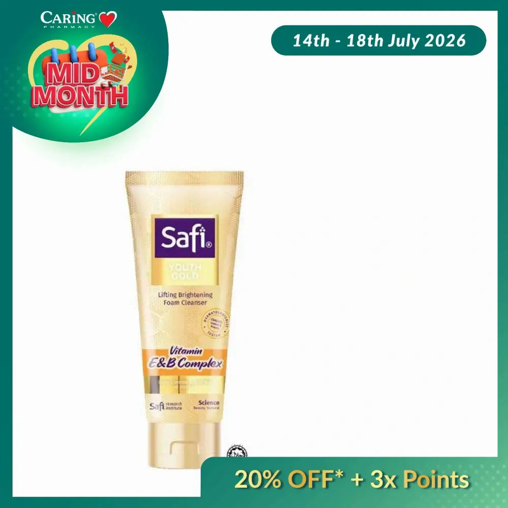 SAFI YOUTH GOLD LIFTING BRIGHTENING FOAM CLEANSER 100G