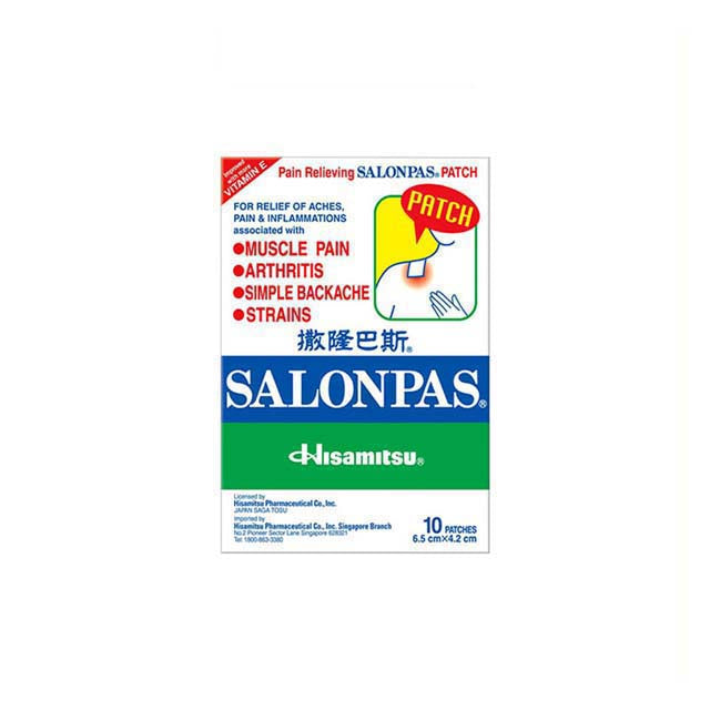 Salonpas pain relief patch pack of 10 patches for muscle pain and arthritis relief