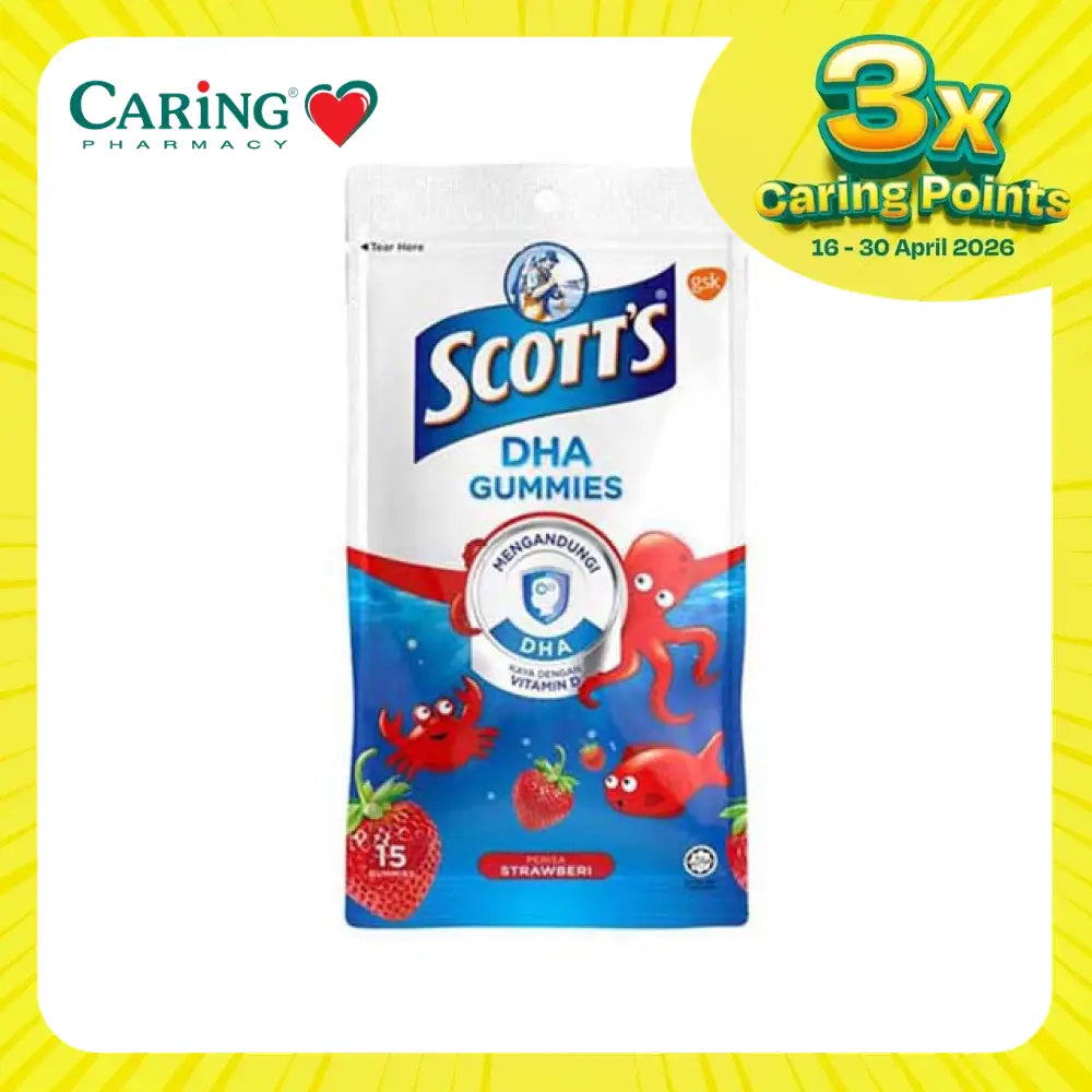 Scott's DHA gummies strawberry with omega-3 and vitamin D for kids' health