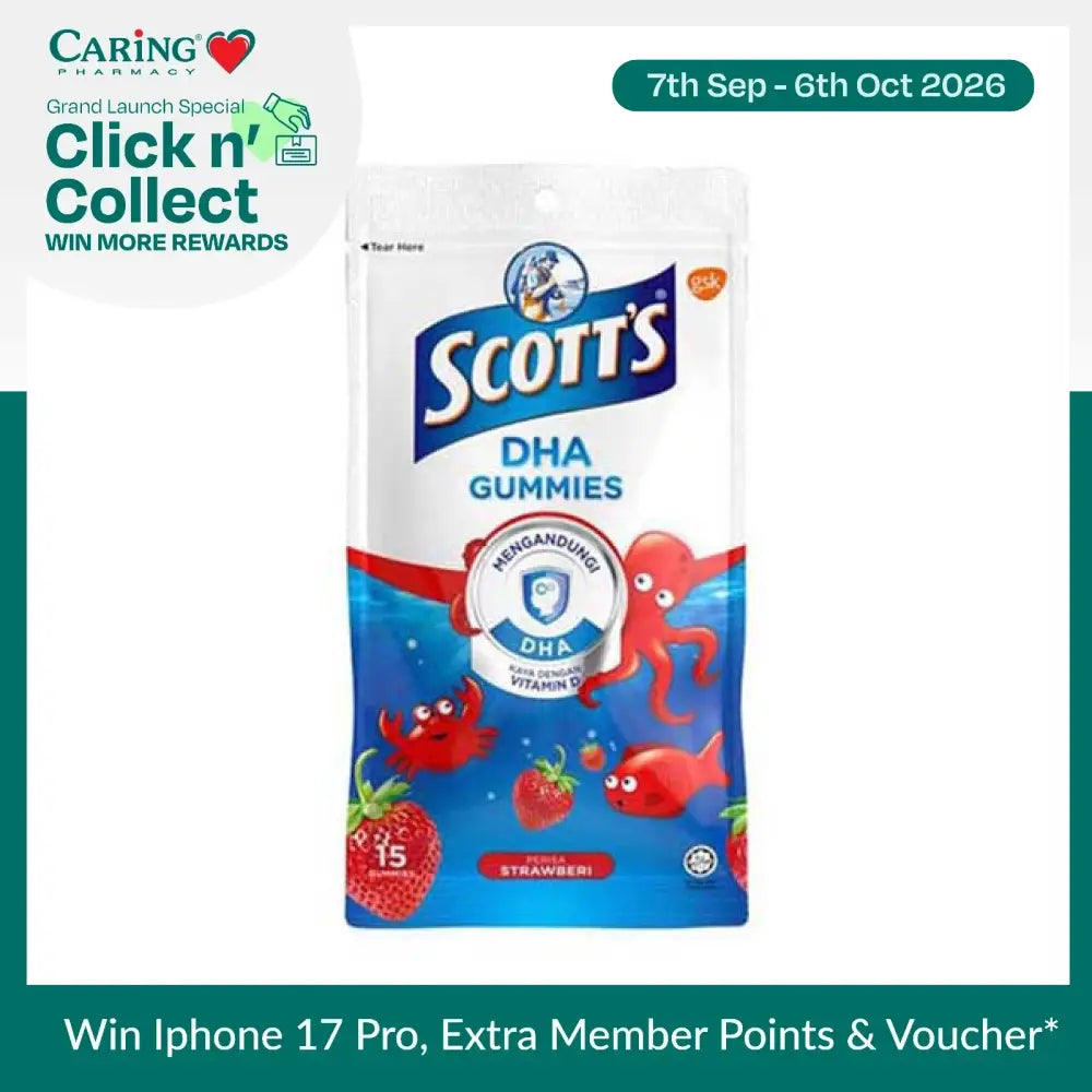 Scott's DHA gummies strawberry with omega-3 and vitamin D for kids' health