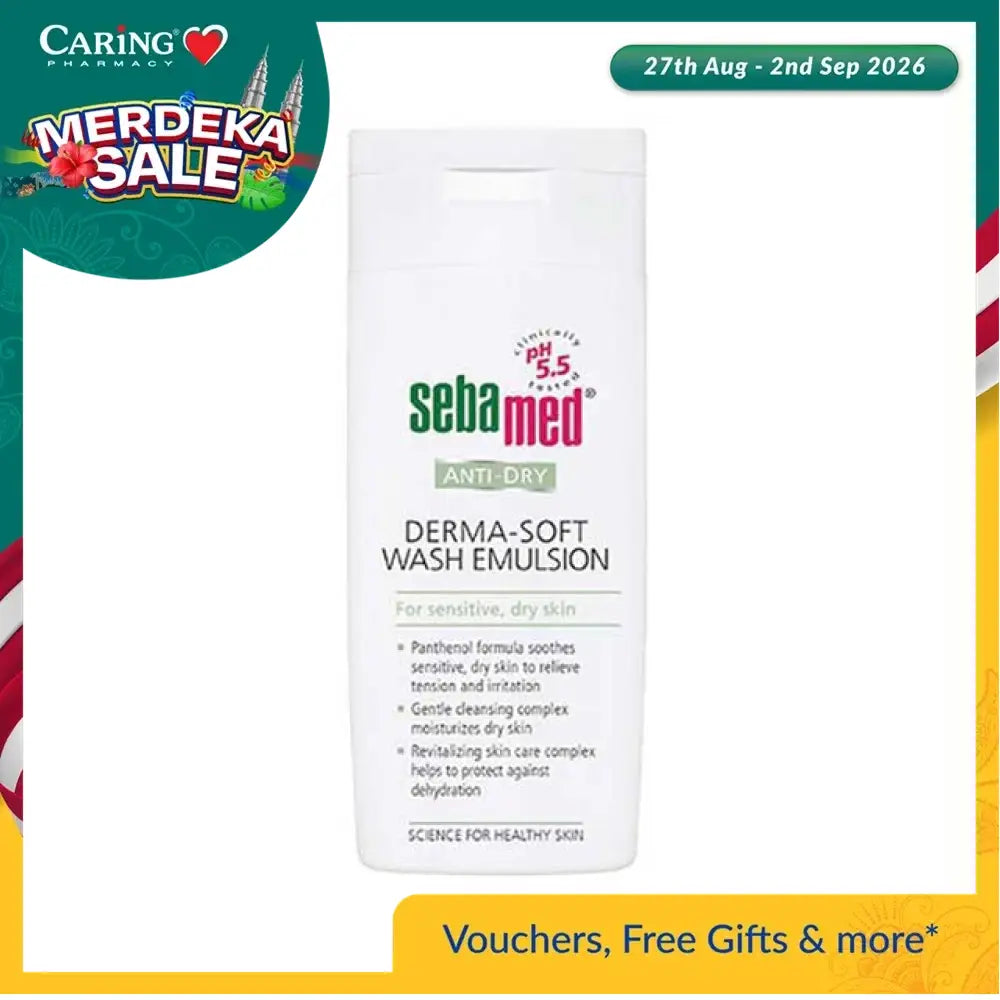 SEBAMED ANTI-DRY DERMA-SOFT WASH EMULSION BODY WASH 200ML