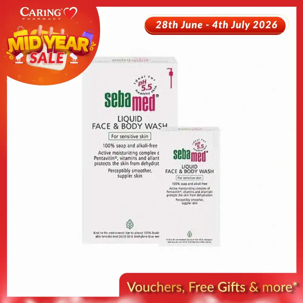 SEBAMED LIQUID FACE & BODY WASH 1L + 200ML