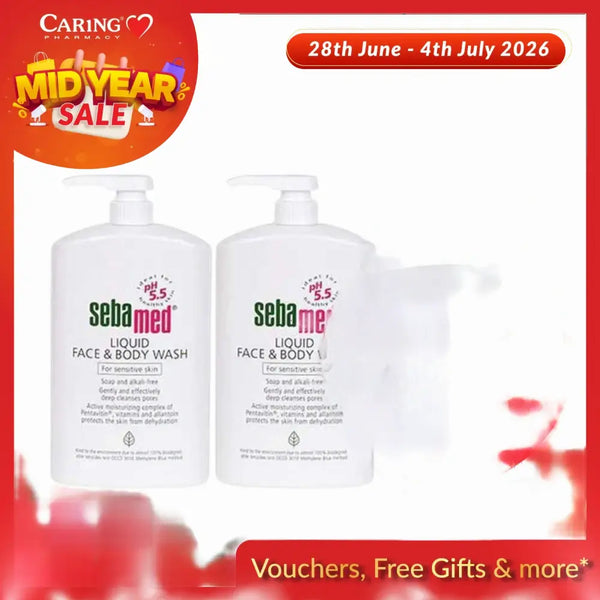 SEBAMED LIQUID FACE & BODY WASH 1L 2S +GWP