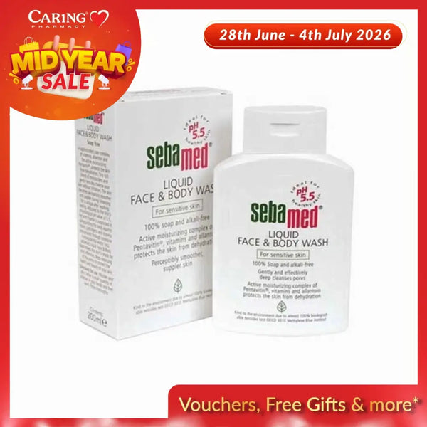 SEBAMED LIQUID FACE & BODY WASH 200ML