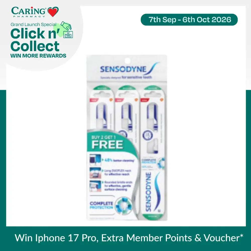 Sensodyne complete protect toothbrush soft pack of three with better cleaning for sensitive teeth