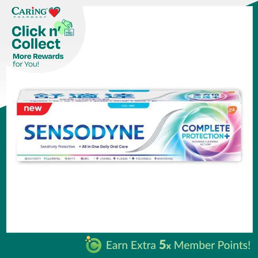 SENSODYNE Complete Protection toothpaste tube in Cool Mint flavor for daily oral care and sensitivity protection