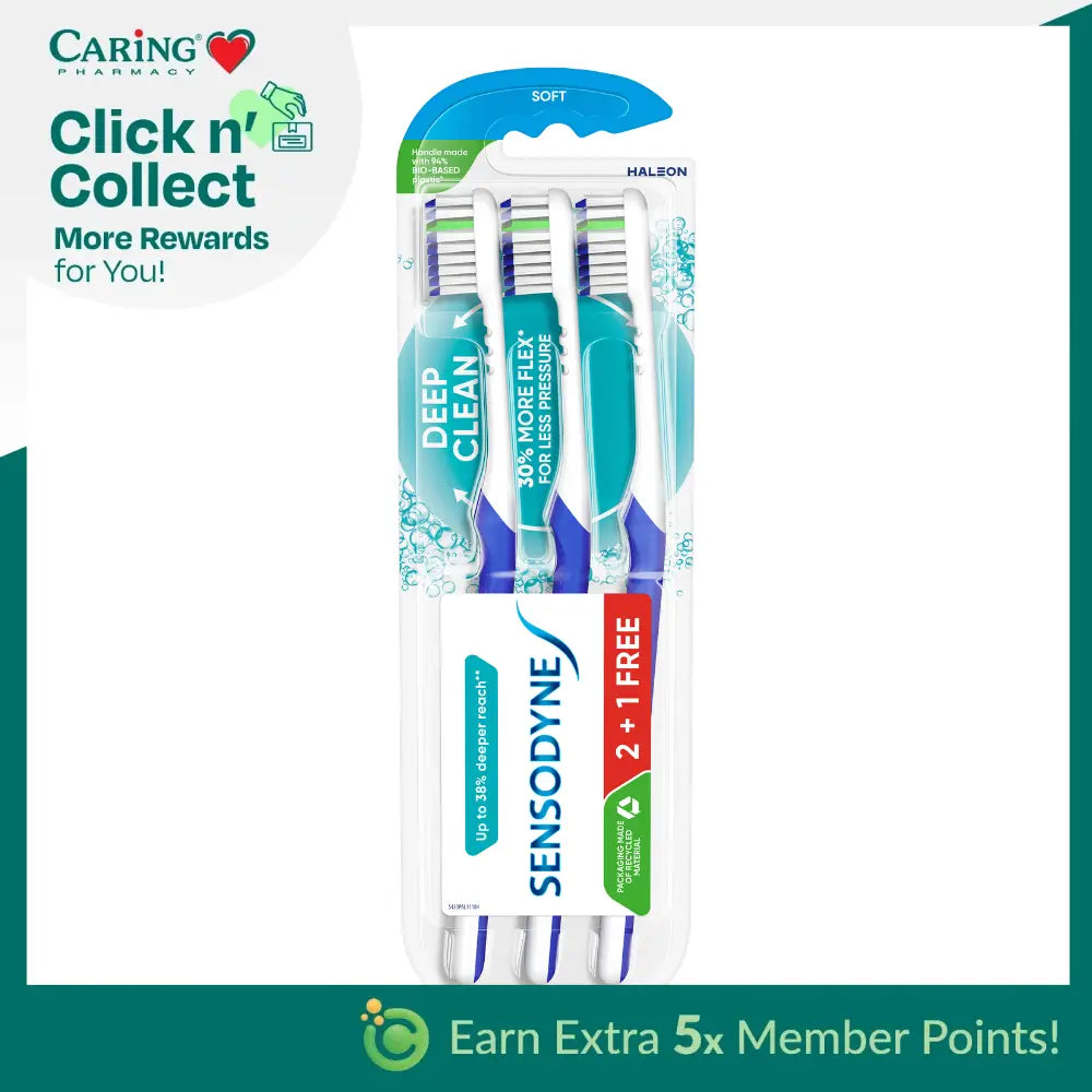 SENSODYNE DEEP CLEAN TOOTHBRUSH 3S