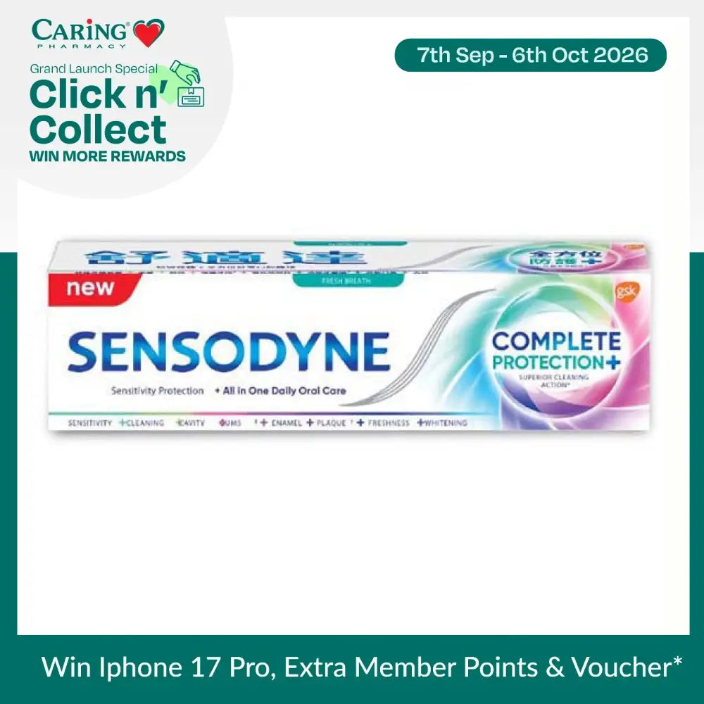 Sensodyne Extra Fresh Complete Protection toothpaste for sensitivity relief and all-in-one oral care