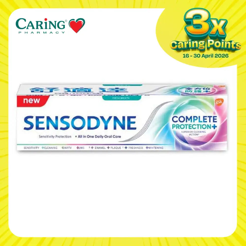 Sensodyne Extra Fresh Complete Protection toothpaste for sensitivity relief and all-in-one oral care