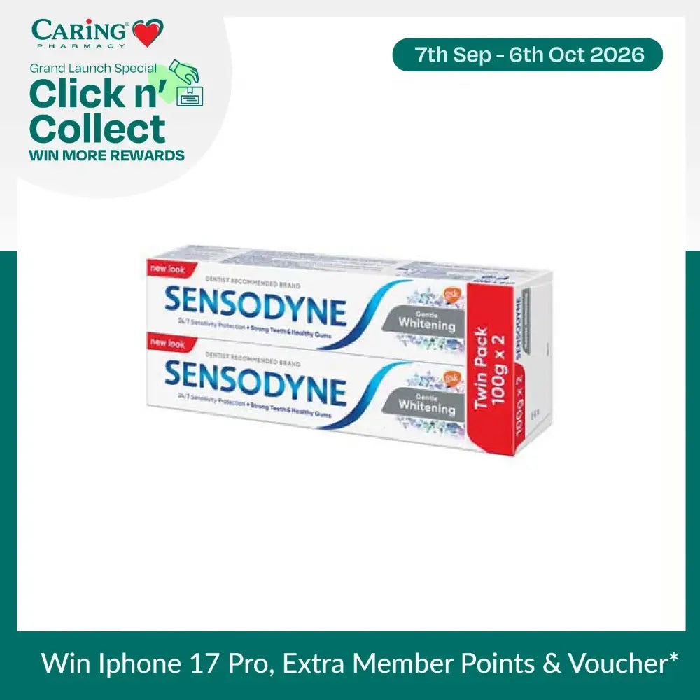 Sensodyne Gentle Whitening toothpaste twin pack designed for sensitive teeth and effective whitening