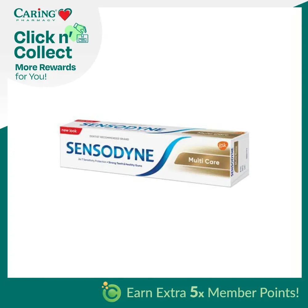 Sensodyne Multi Care toothpaste for sensitive teeth and strong teeth health in a 4 oz tube