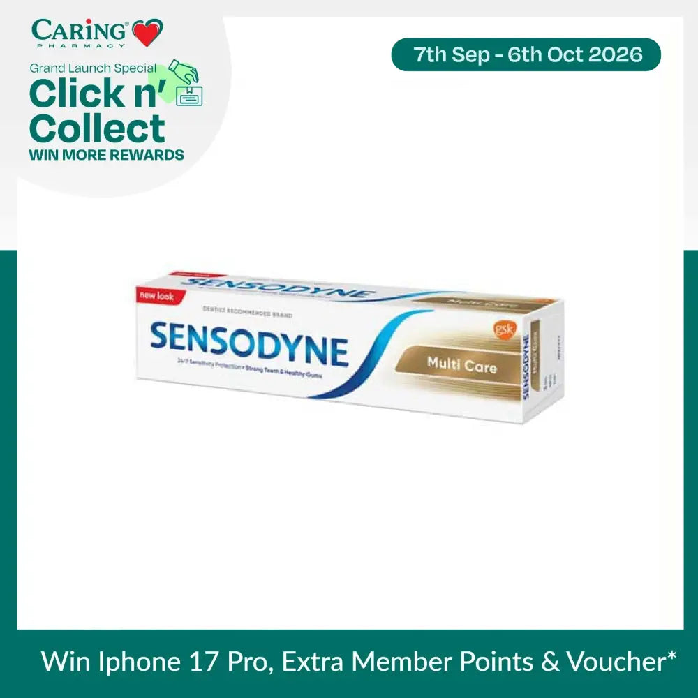Sensodyne Multi Care toothpaste for sensitive teeth and strong teeth health in a 4 oz tube