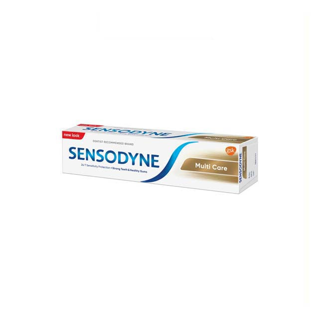 Sensodyne Multi Care toothpaste for sensitive teeth and strong teeth health in a 4 oz tube