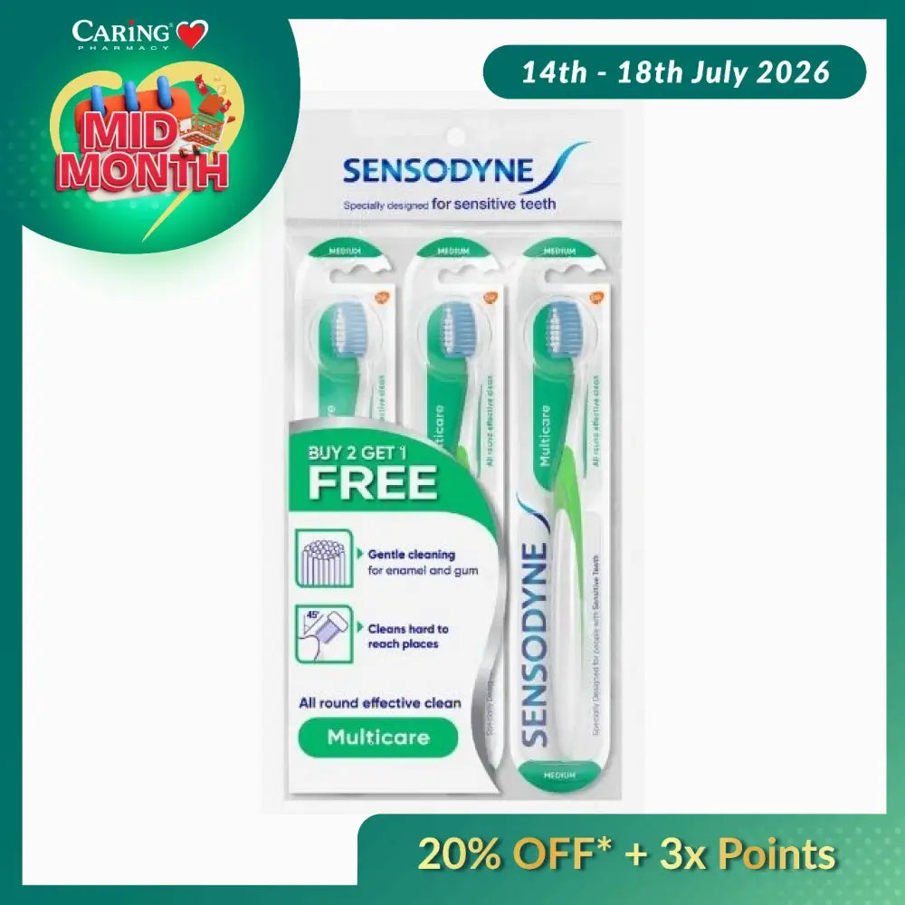 Sensodyne Precision toothbrush medium pack of three designed for sensitive teeth with gentle cleaning bristles