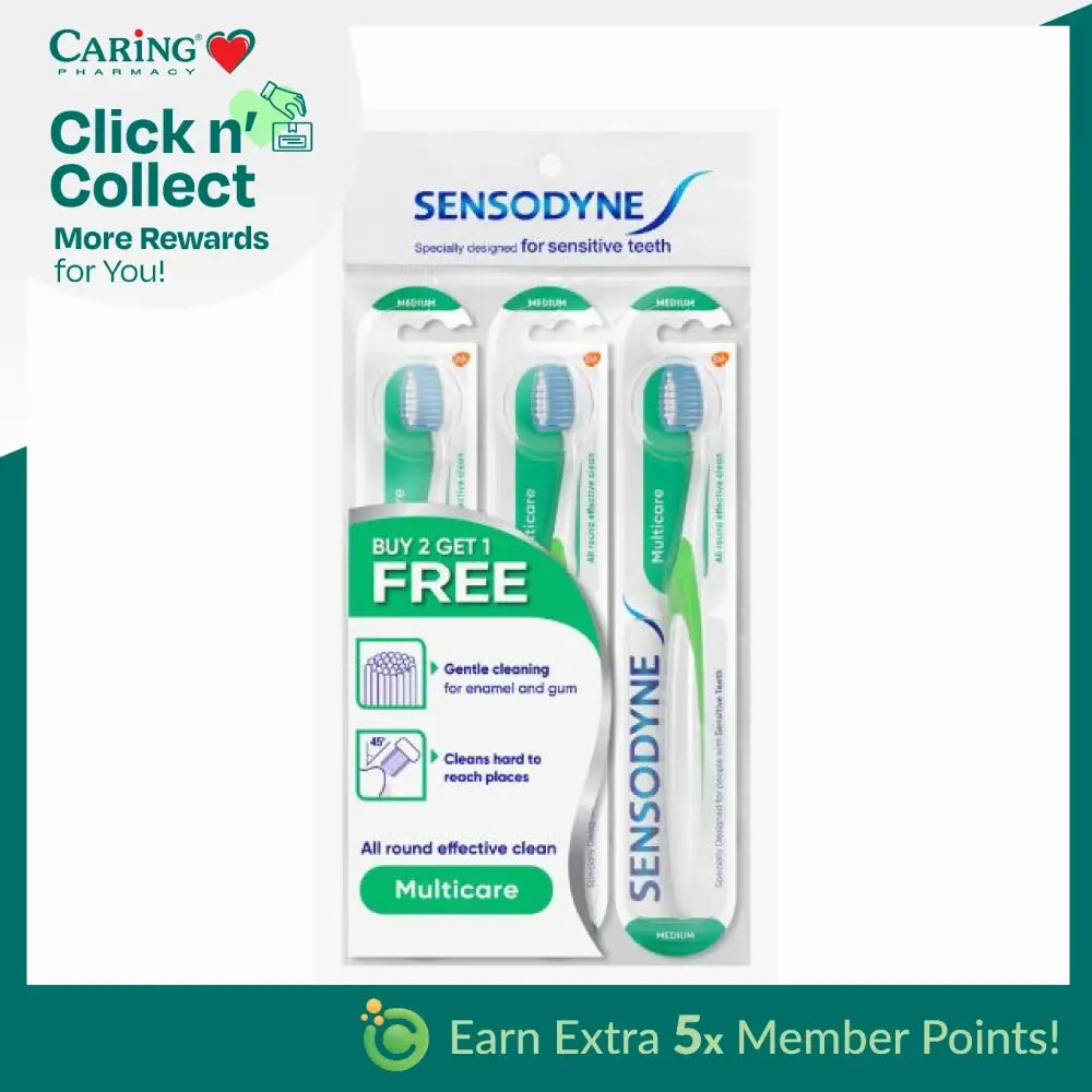 Sensodyne Precision toothbrush medium pack of three designed for sensitive teeth with gentle cleaning bristles