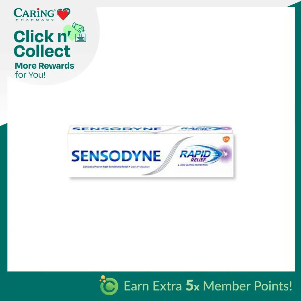 Sensodyne Rapid Relief toothpaste for sensitive teeth with fast-acting formula to alleviate discomfort